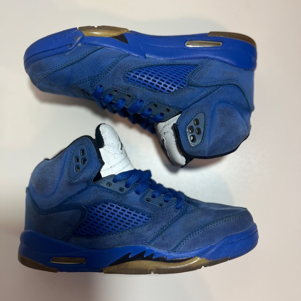 Nike Air Jordan 5 Retro Blue Suede 136027-401  Size  7 - Picture 3 of 6